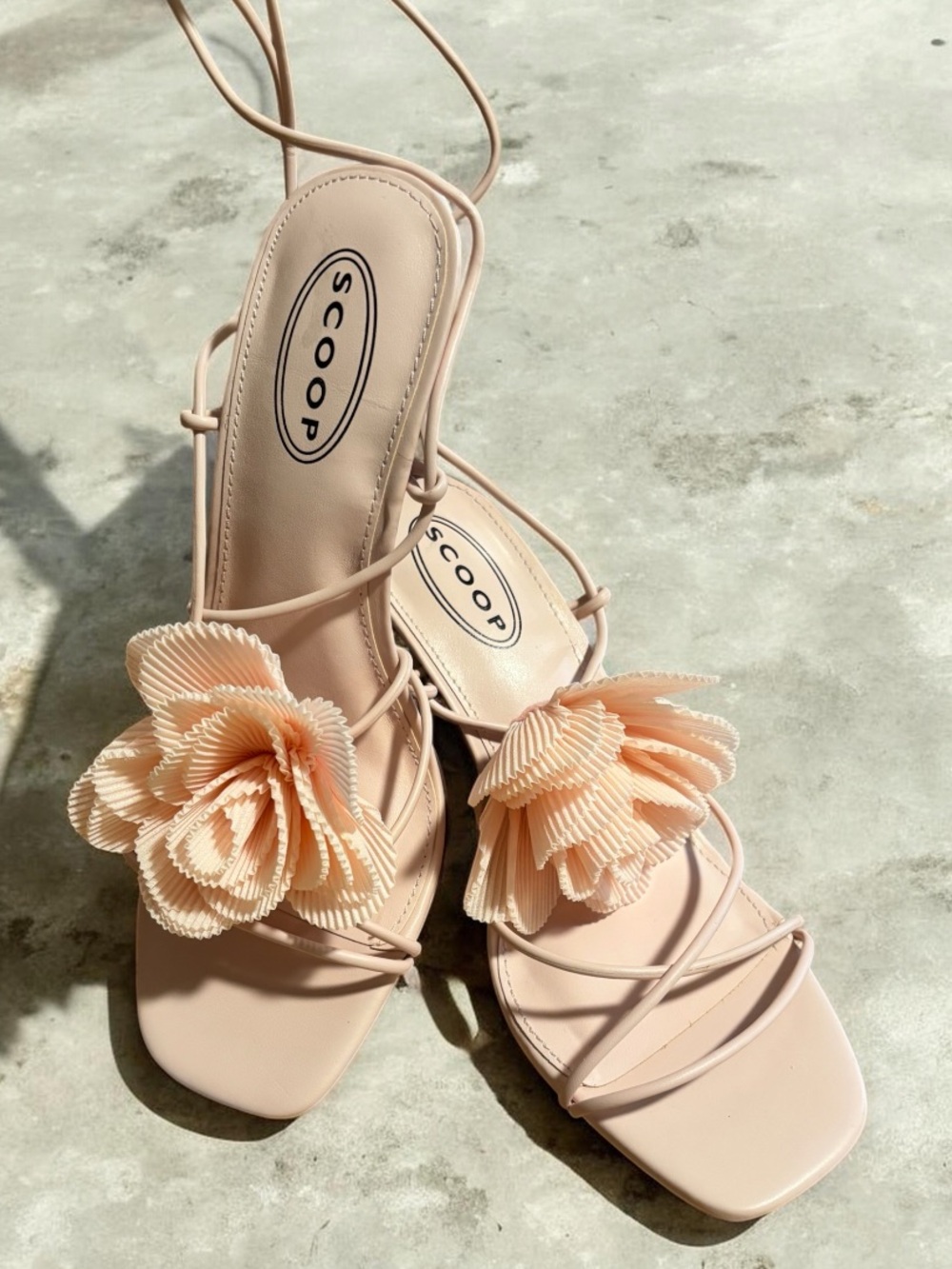 NWT Scoop Blush Pink Floral Lace-Up Sandal Women’s Size 8